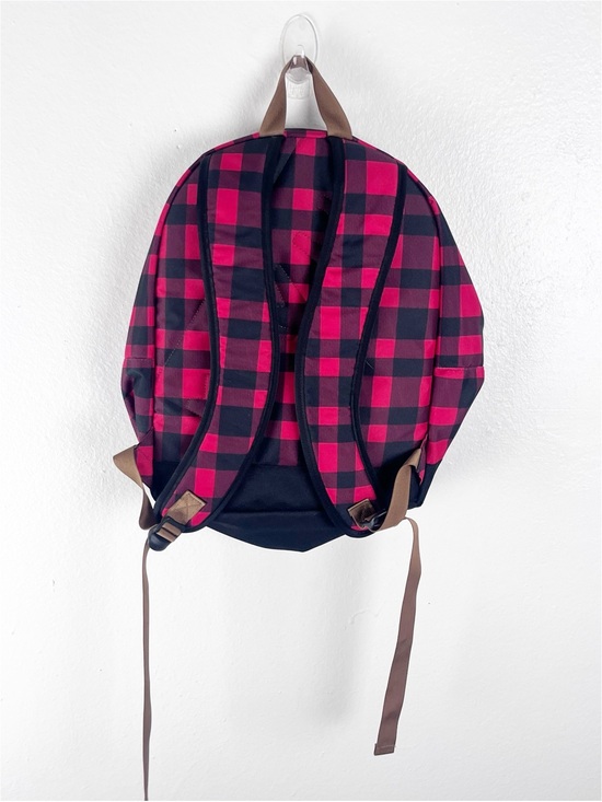 KAVU Red Black Buffalo Checkered Adjustable Back Strap Zipper Closure Backpack main image 5